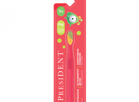 детская зубная щетка PRESIDENT® 7+ арт.629 (Цветв ассортименте